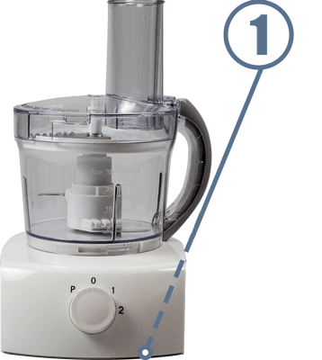 Typenschilds am Food Processor