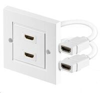 MicroConnect - HDMI Wall socket 2 port white