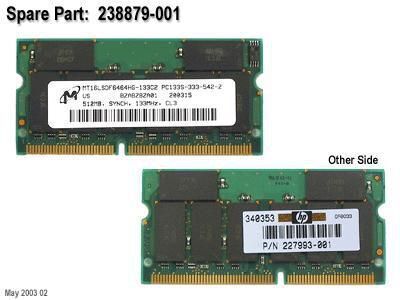 Hewlett Packard Enterprise - SPS-BD,MEM 512MB,SDRAM,133MHZ
