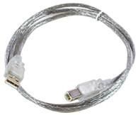 MicroConnect - USB2.0 A-B 5m M-M,Transparent