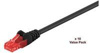 MicroConnect - U/UTP CAT6 0.5M Black 10 Pack