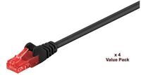 MicroConnect - U/UTP CAT6 20M Black 4 PACK